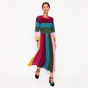 Boden | Ribbed Metallic Party Dress, 14 NWT